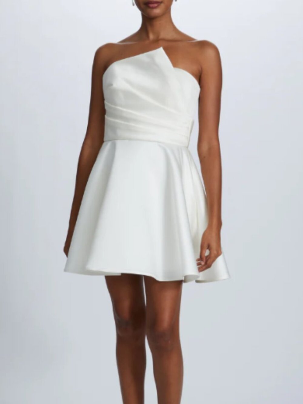 Amsale Asymmetric Duchess Satin Minidress
